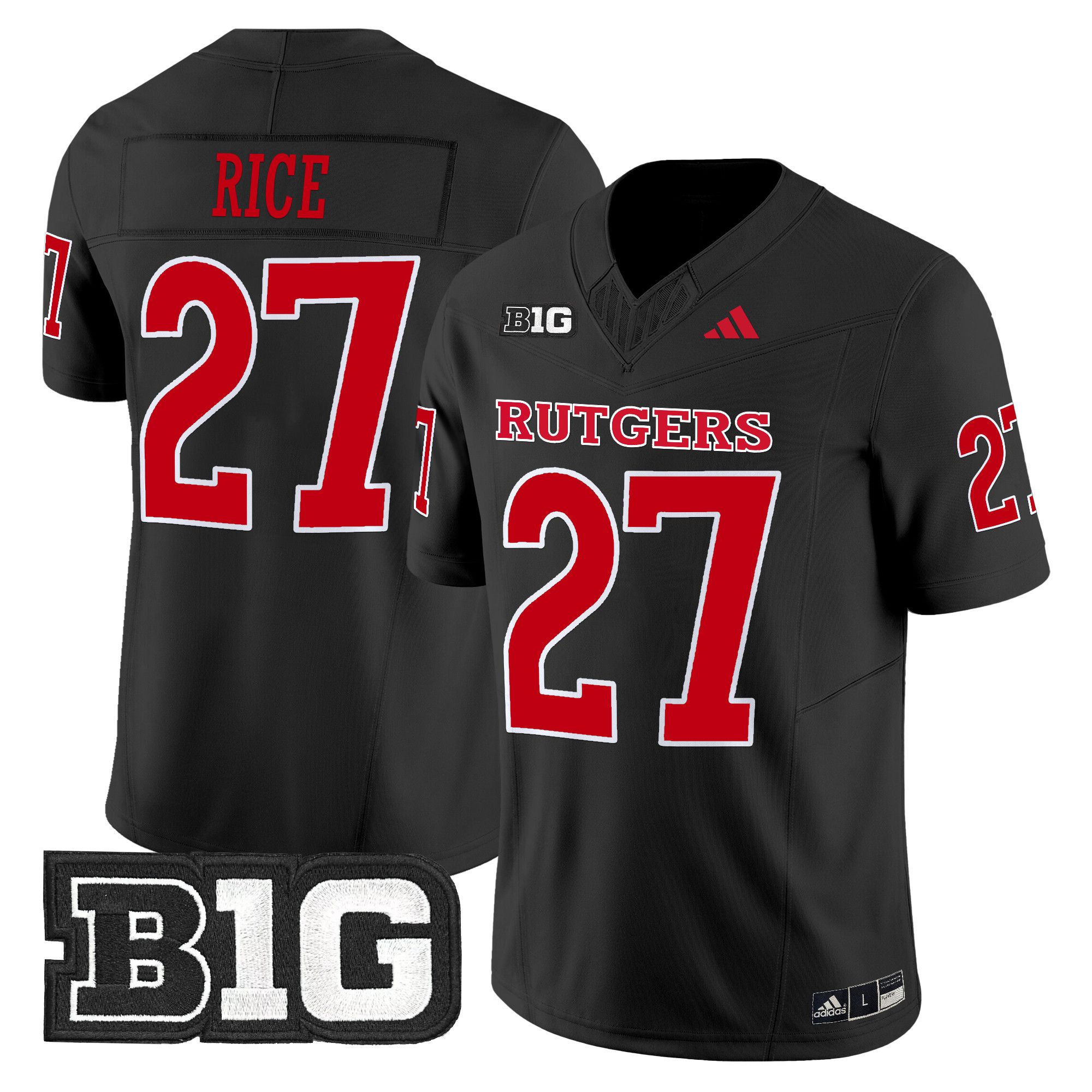 Men Rutgers Scarlet Knights #27 Rice Black 2024 Vapor Limited NCAA Jersey style 1->ncaa teams->NCAA Jersey